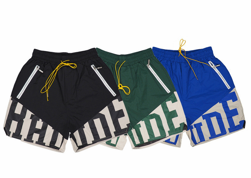 RHUDE Drawstring Elastic Casual Shorts �?Unisex Color-Block High-Street Beach Sports Shorts