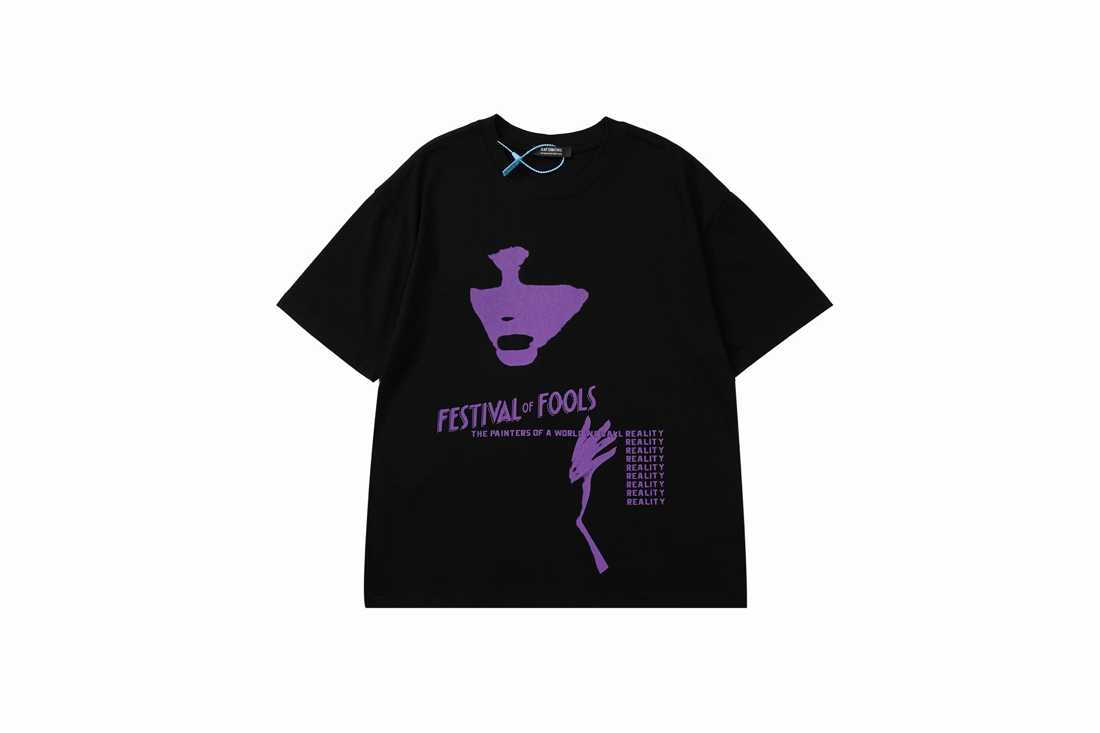 RAF SIMONS Girl portrait slogan print short-sleeved T-shirt black