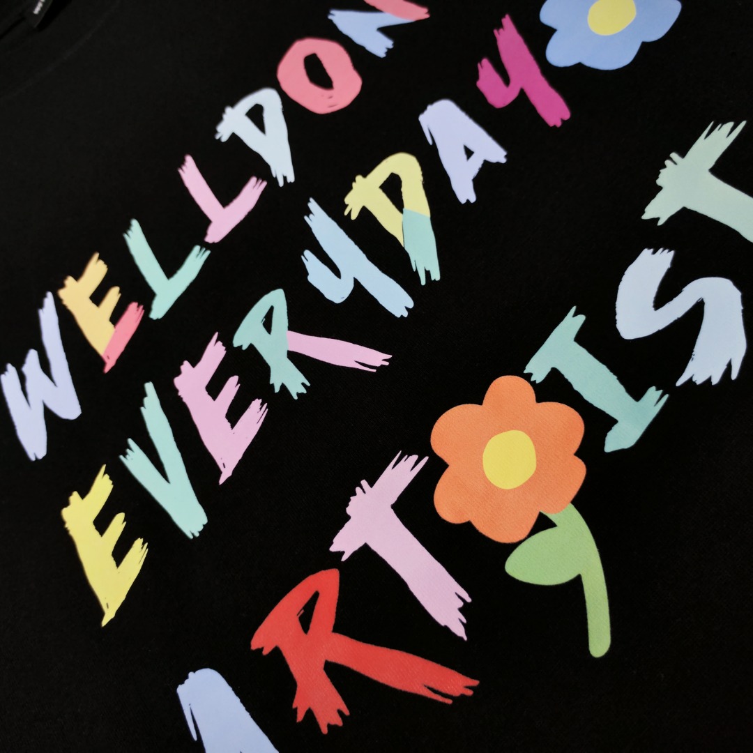 WE11D0NETRACK  New Colorful Hand-Painted Graffiti T-Shirt