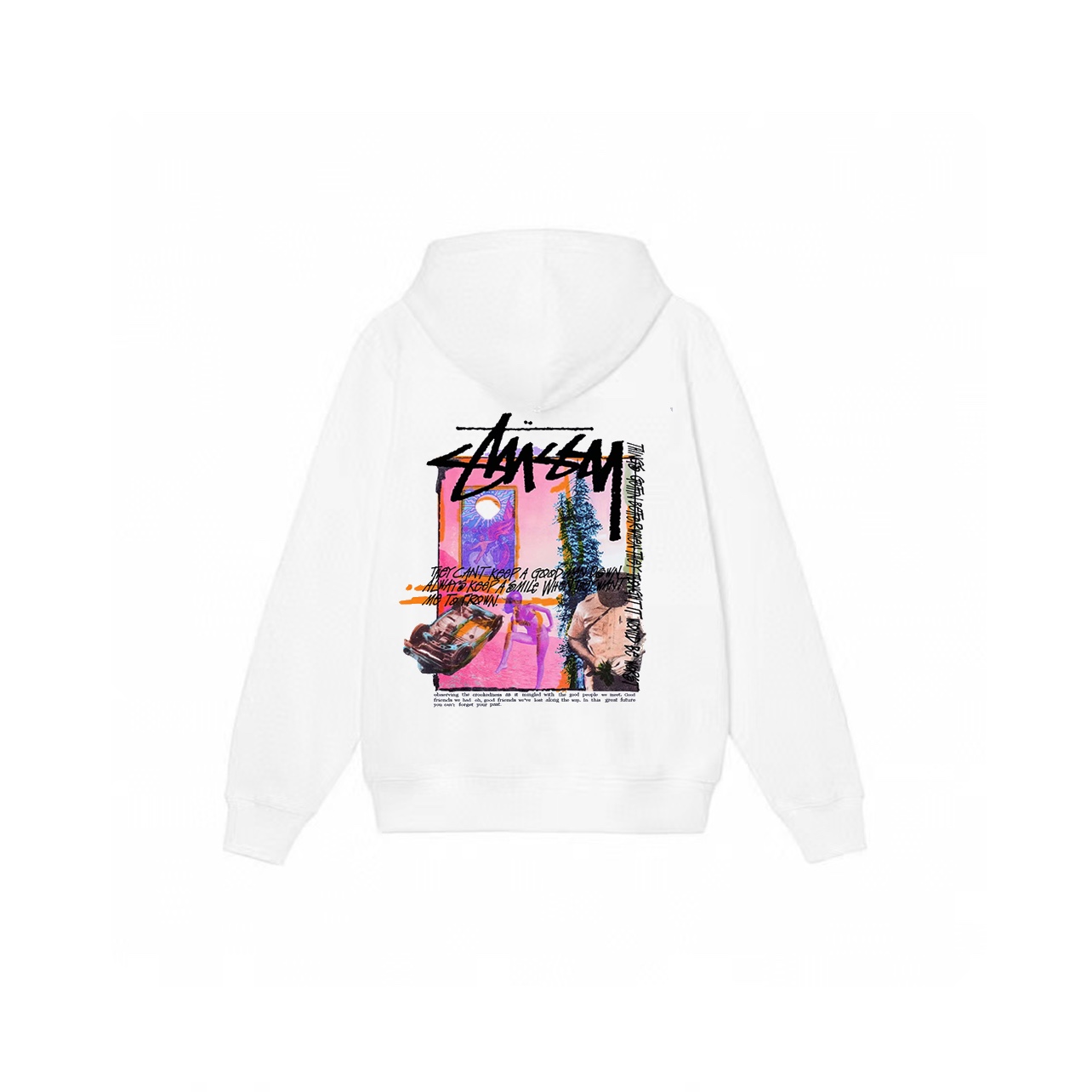 Stussy Daydream Graffiti Print  Zipper  Hoodie