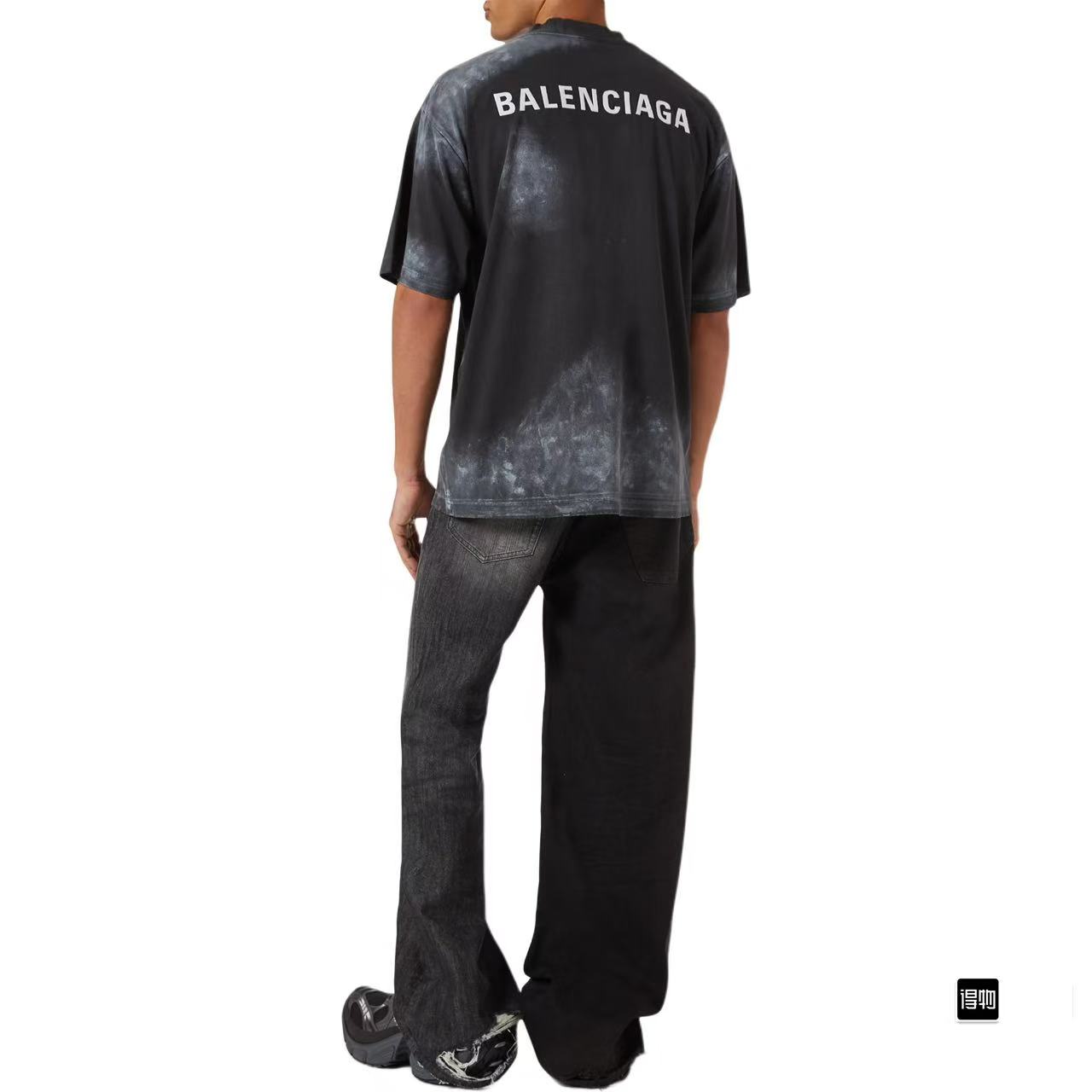 Balanciag@ Washed Distressed Short-Sleeve T-Shirt FW25