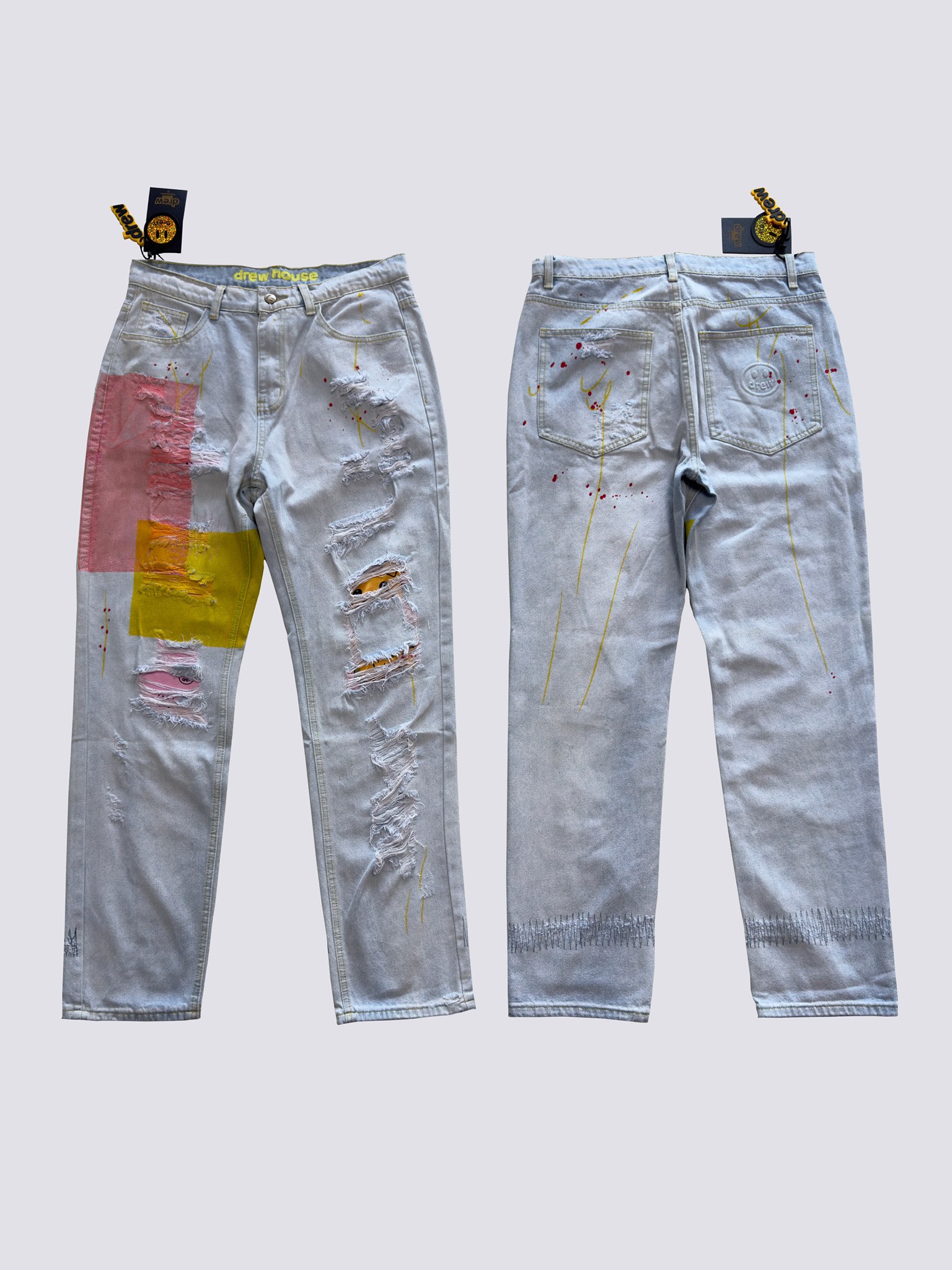 Drew House  Teddy Bear Smiling Face Jeans