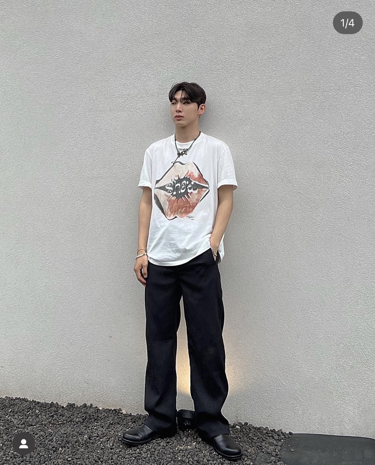 OUR LEGACY niche retro red lips logo print short-sleeved T-shirt white