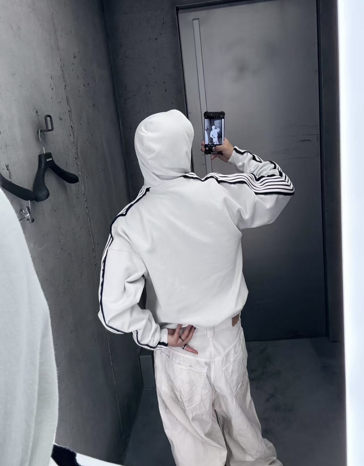 Balanciag@ Tape Panels Sleeve Hoodie