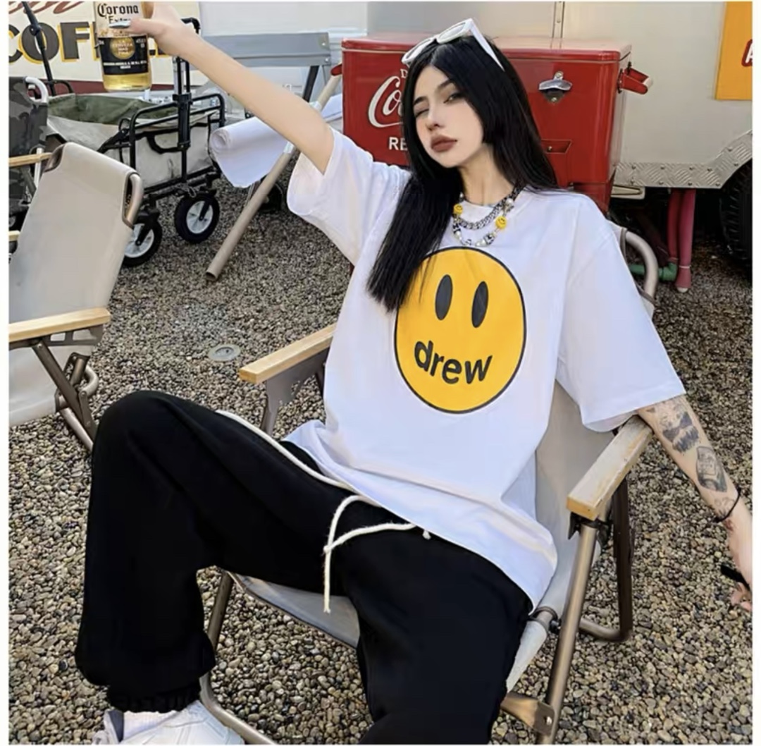 DREW classic smiley face printing short sleeves