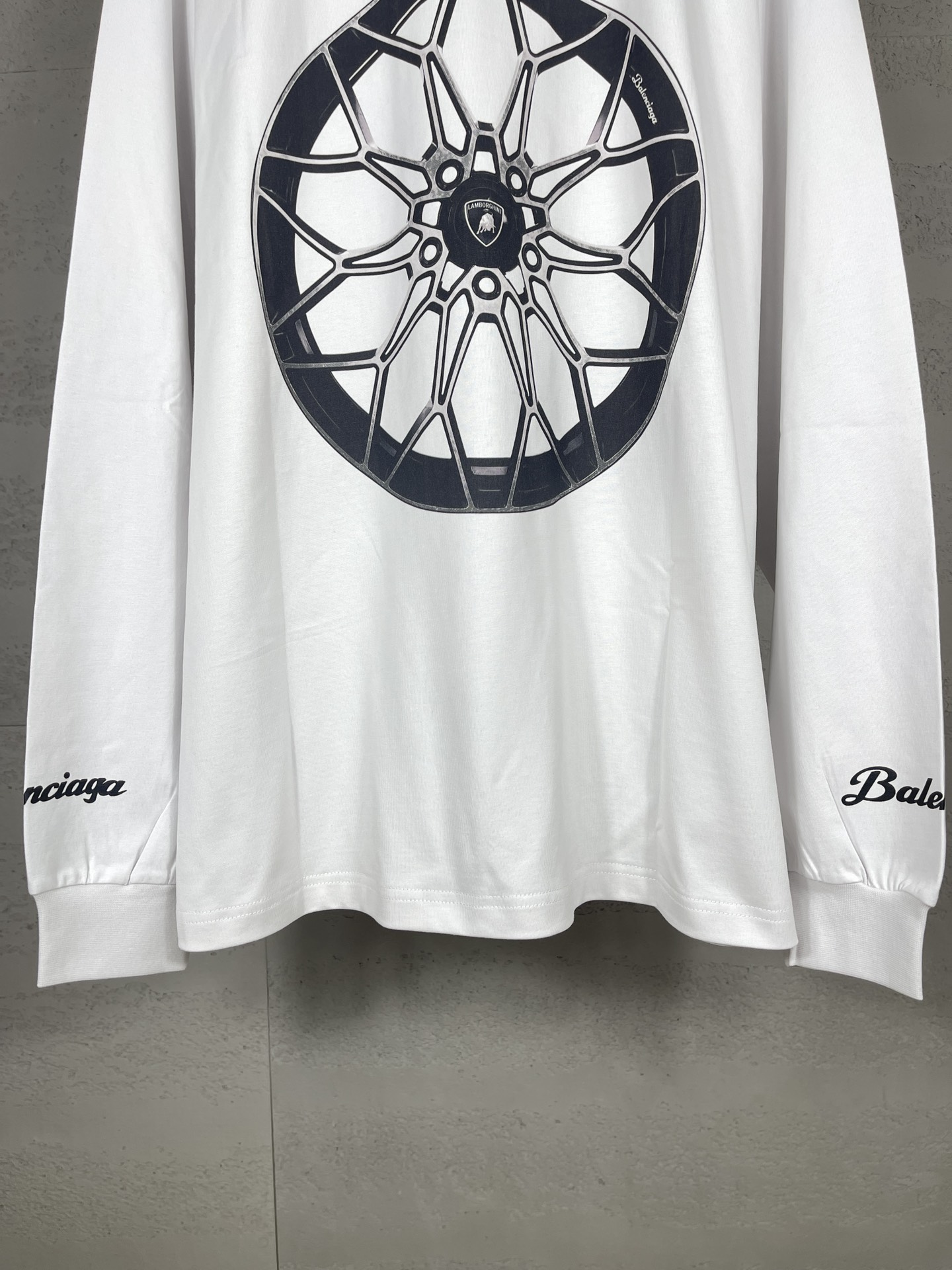 Balanciag@  Lamborghini  Long Sleeves Tee 2025