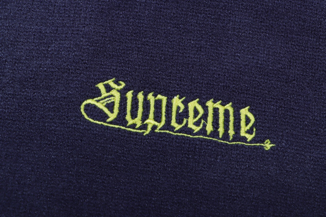 Supreme Embroidered Letter Logo Crewneck Wool Knit Sweater