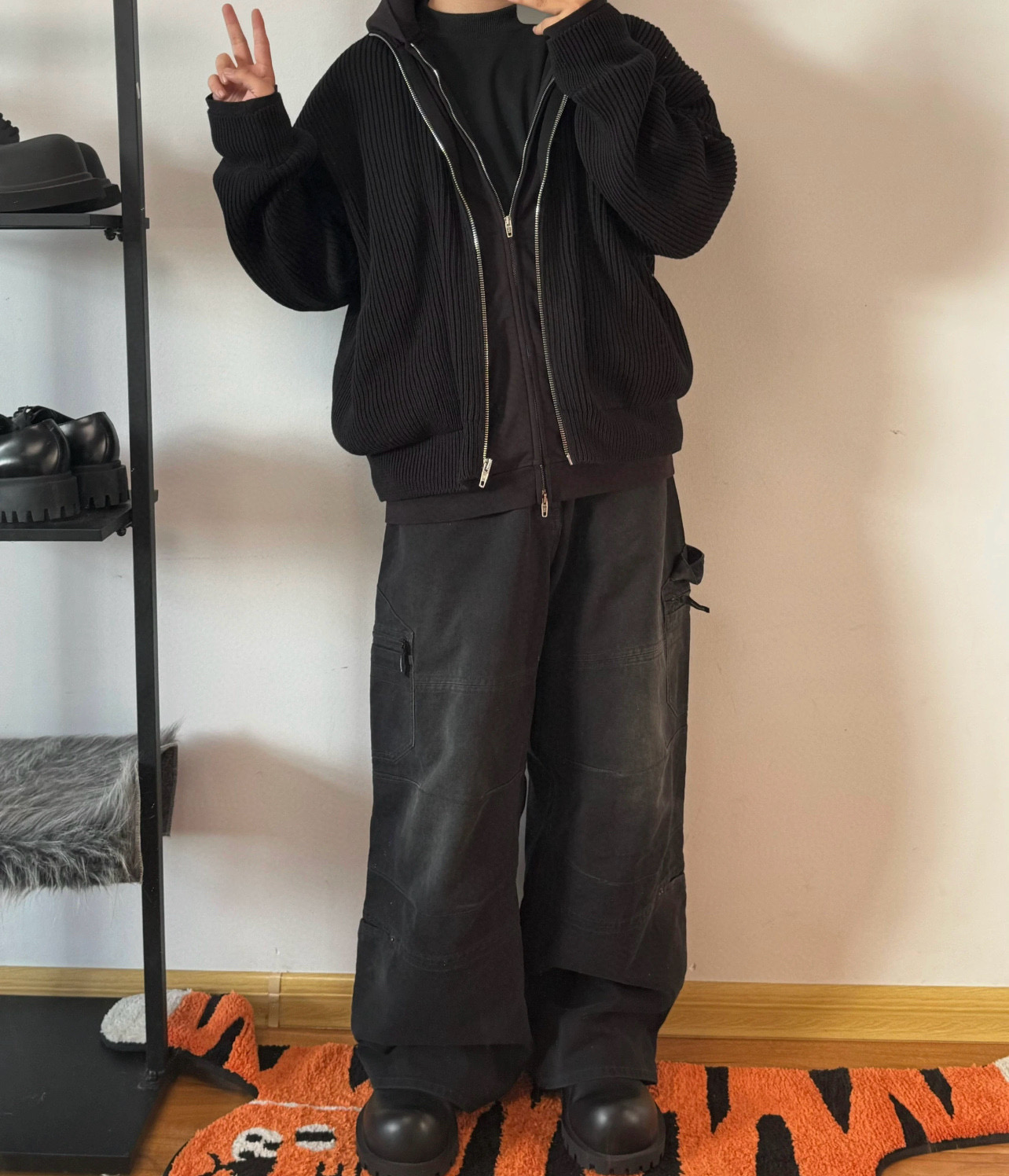 Balenciag@ Men's Zip Up Cardigan