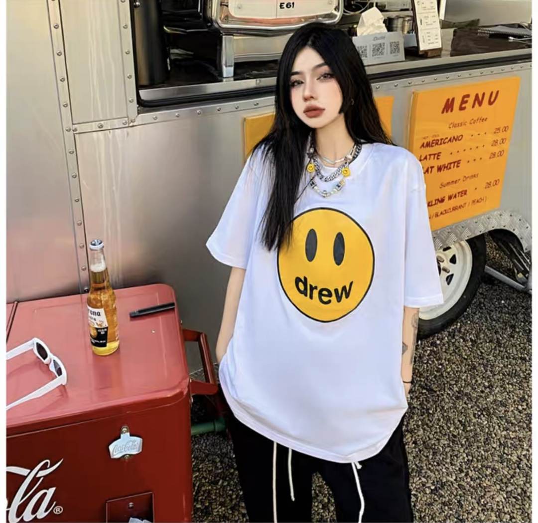 DREW classic smiley face printing short sleeves