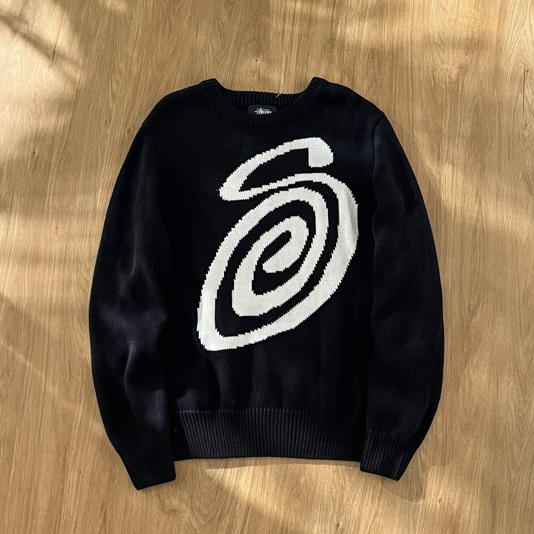 Stussy  S  curly mosquito coil knit sweater