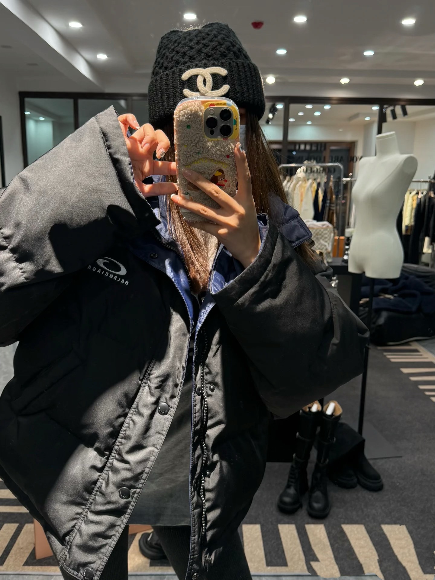 Balanciag@ Reversible Pin-Detail Down Jacket