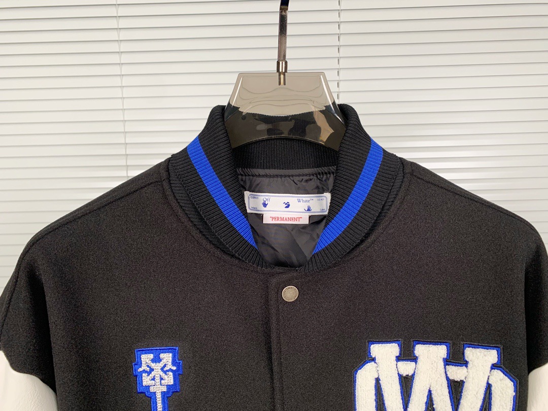 Off white Ow  Black/ivory bomber jacket