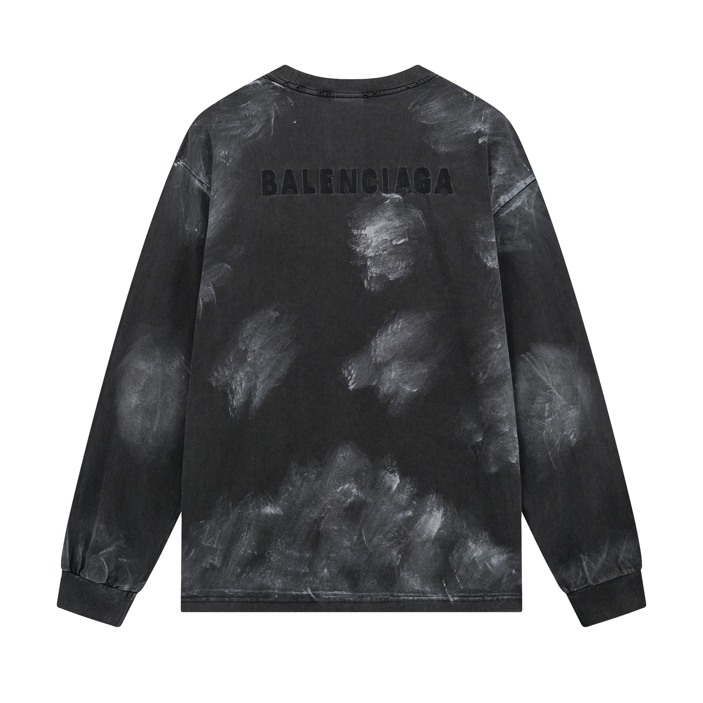 Balanciag@ Graffiti distressed long-sleeve shirt. 2025