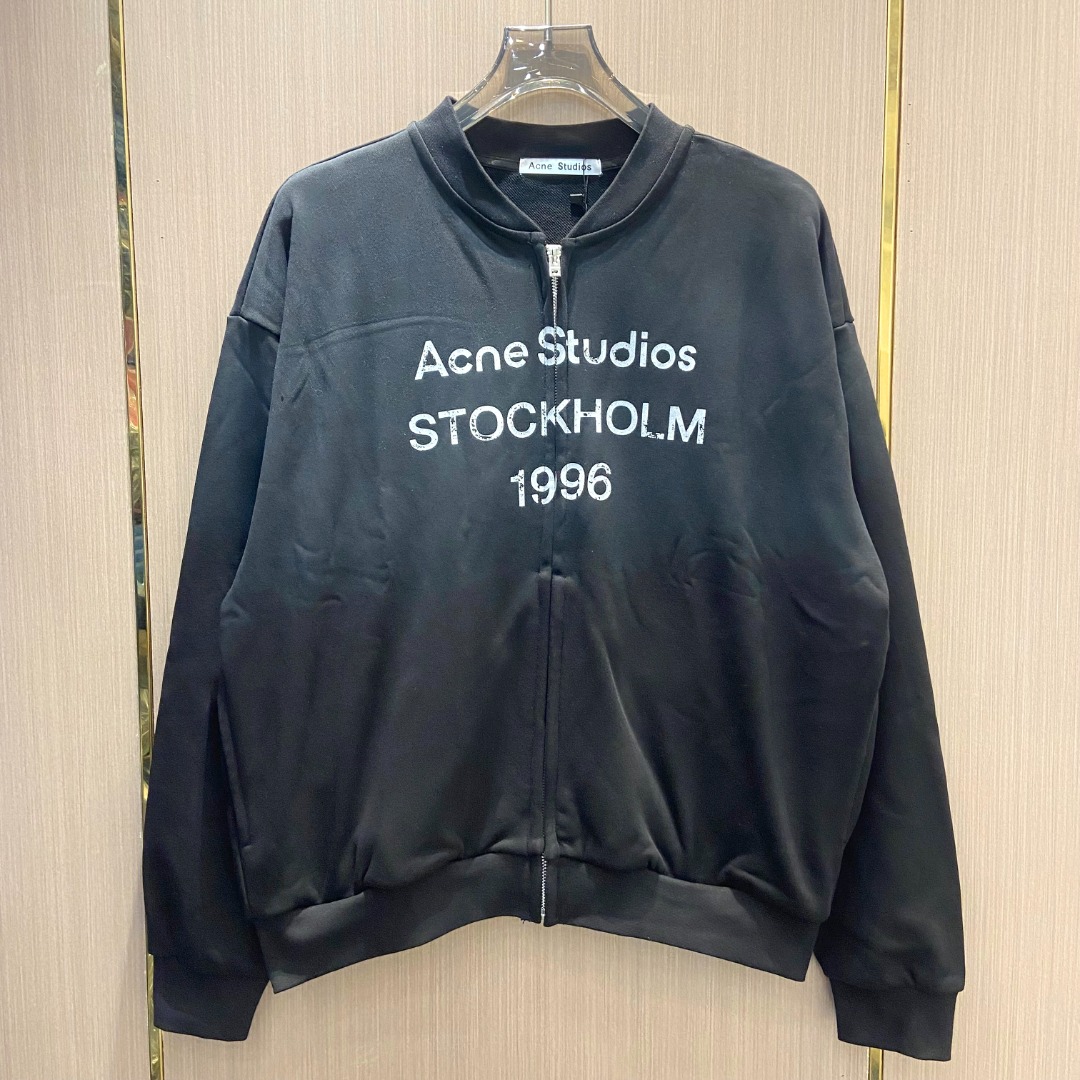 Acne Studios STOCKHOLM 1996 Faded Zip Logo Sweater