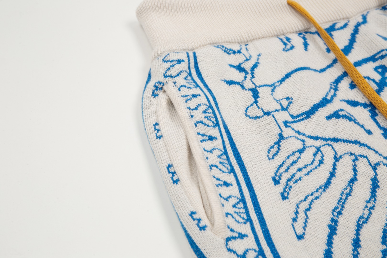 Rhud3 2023ss men's and women's identical Danube blue knitted shorts