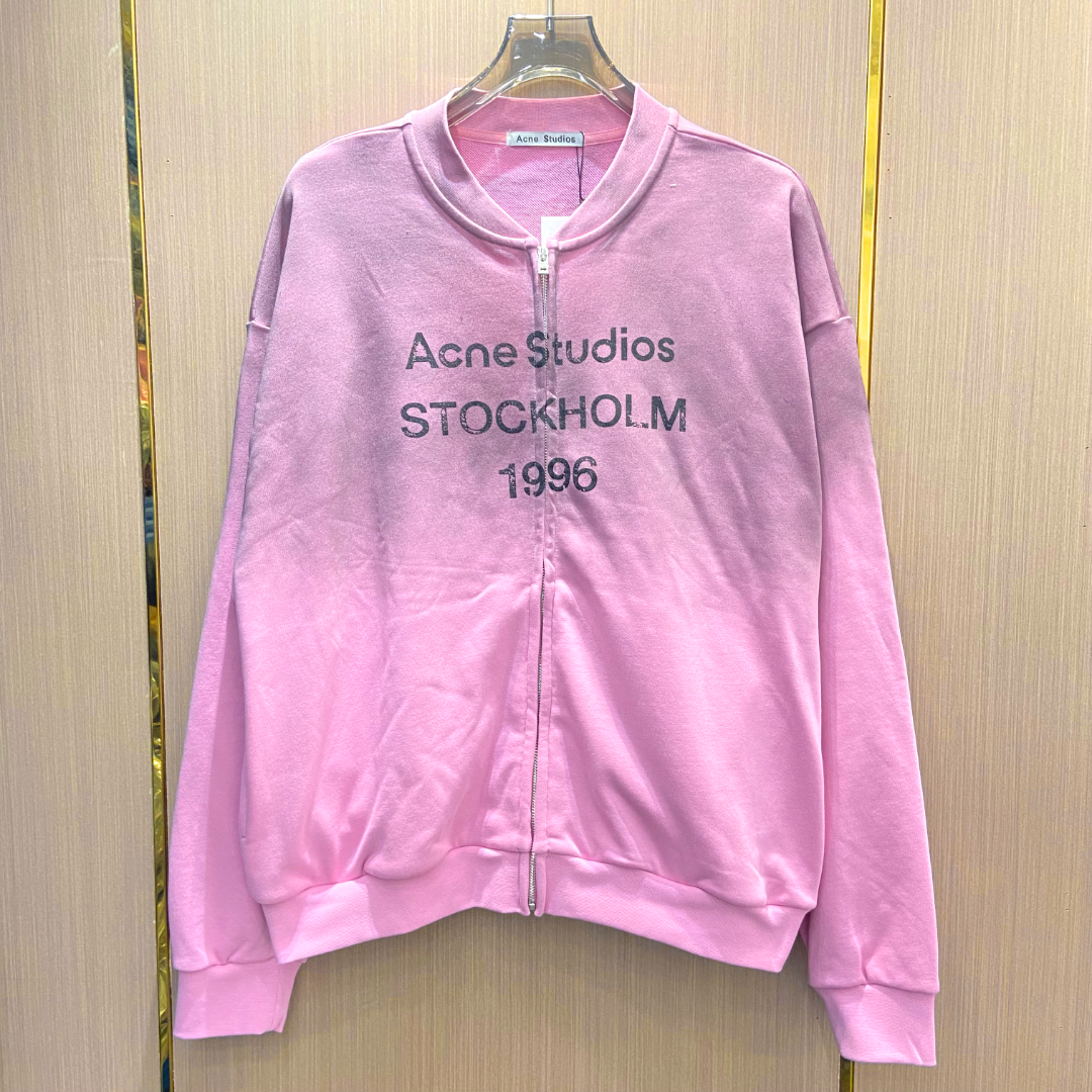 Acne Studios STOCKHOLM 1996 Faded Zip Logo Sweater