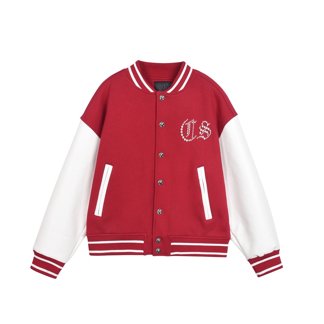 Chrome Hearts Sanskrit Cross Wool Varsity Jacket
