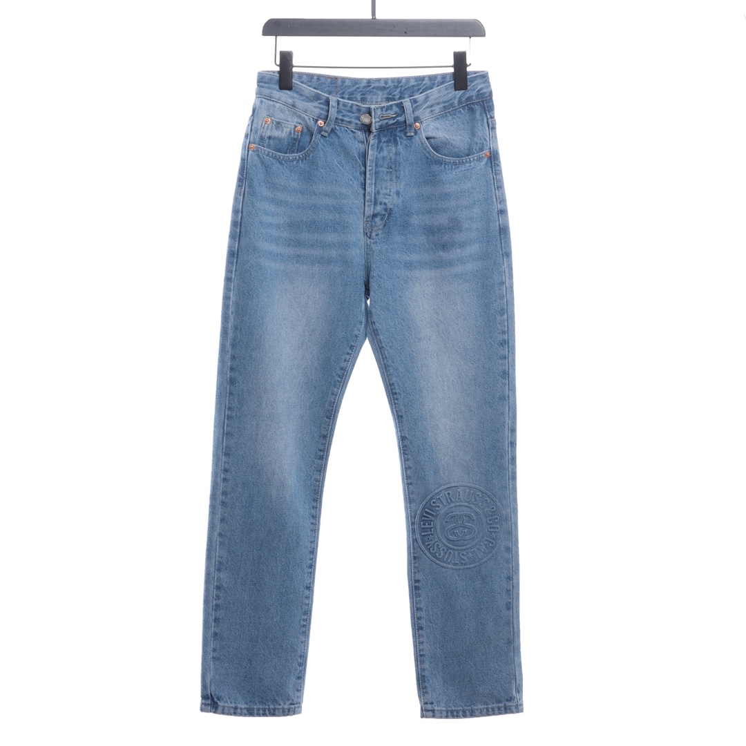 Stuart co-signed Levi's 150th anniversary embossed denim trousers