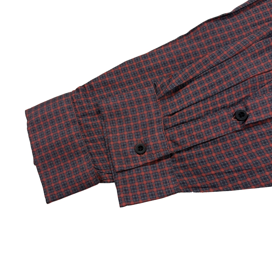 Balanciag@ Plaid Long-Sleeve Collared Shirt