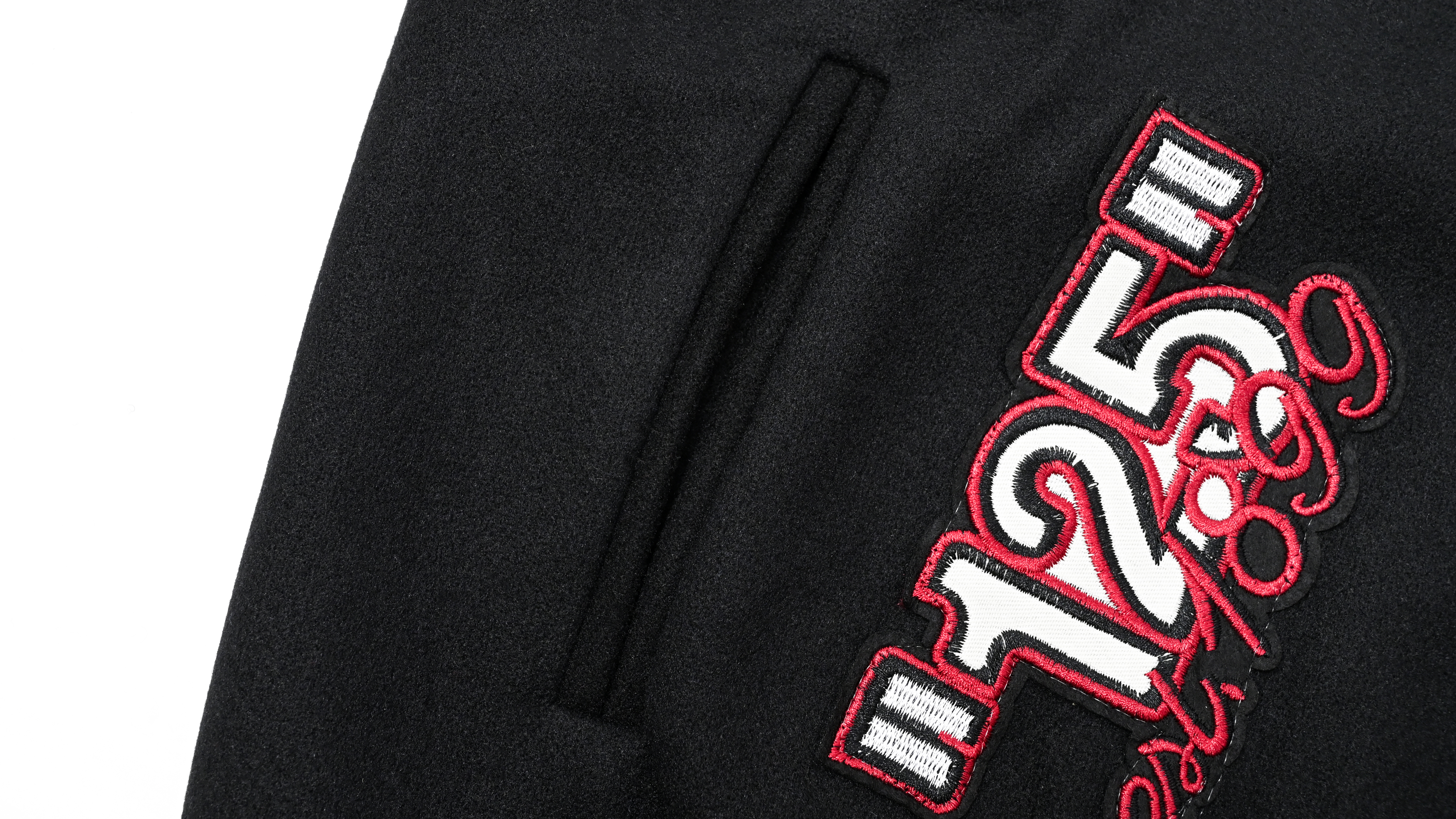 QEWBG Embroidered Devil Pattern Baseball Jacket