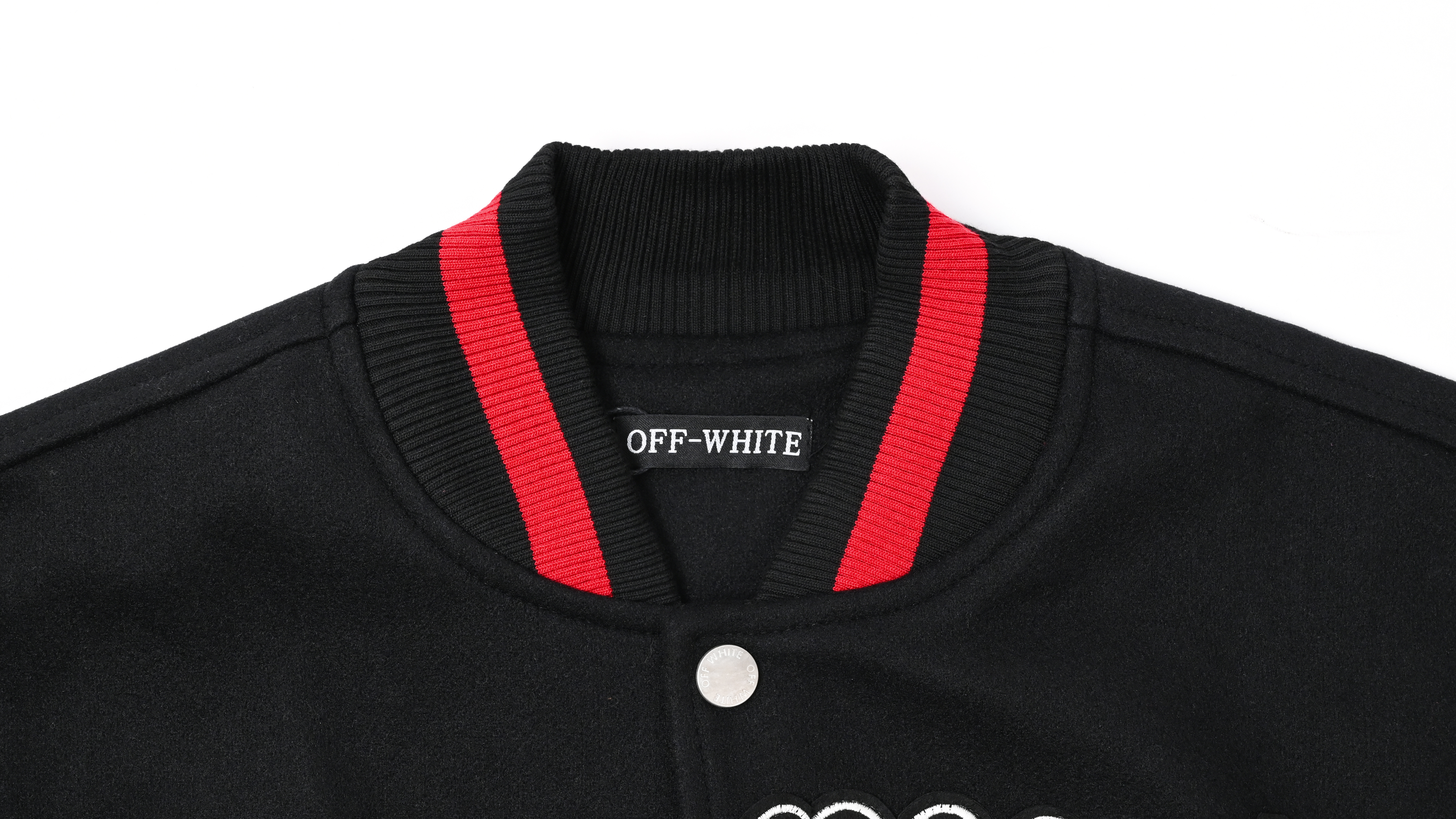 QEWBG Embroidered Devil Pattern Baseball Jacket