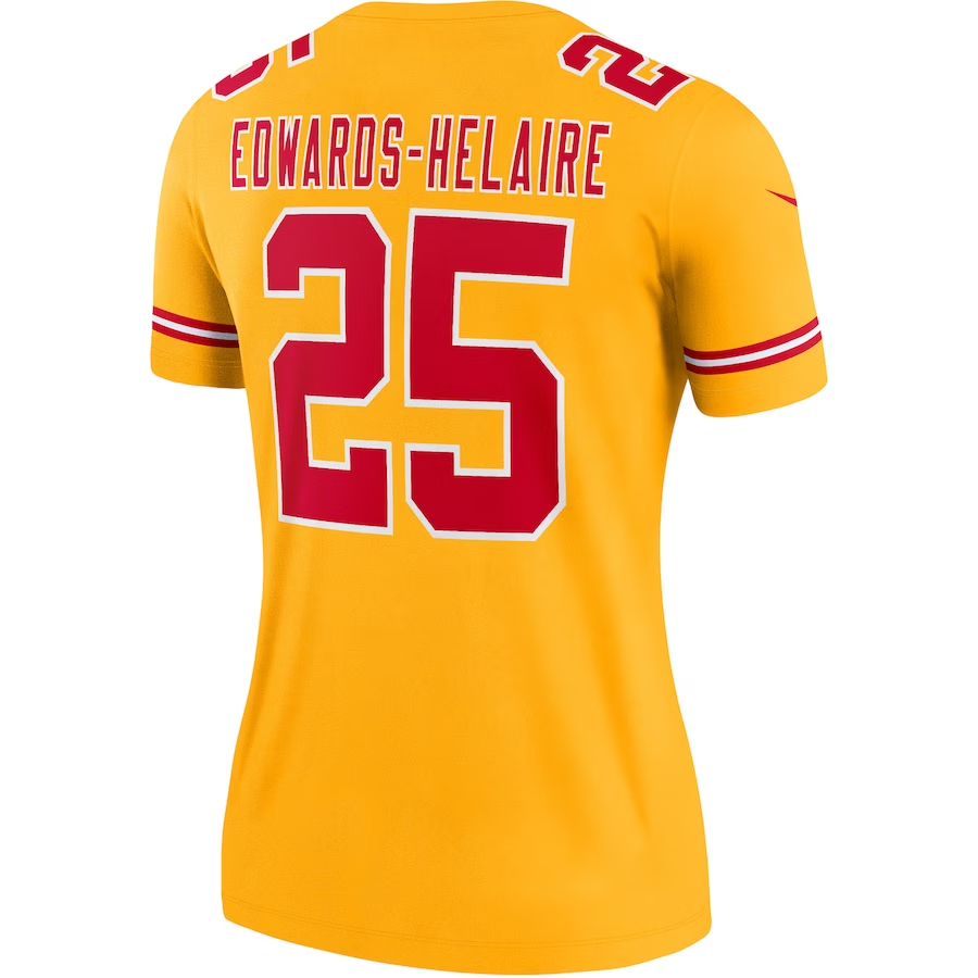 Nike Clyde Edwards-Helaire Kansas City Chiefs Women's Gold Inverted Legend