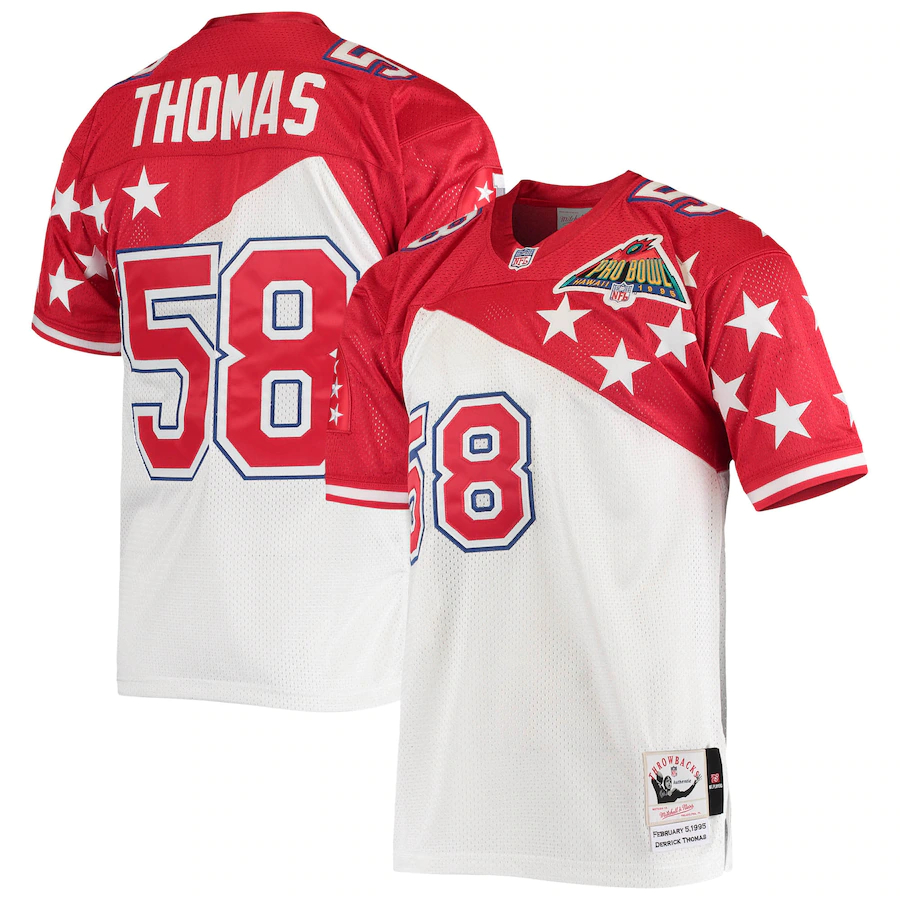 Mitchell & Ness Derrick Thomas AFC White_Red 1995 Pro Bowl Authentic Jersey