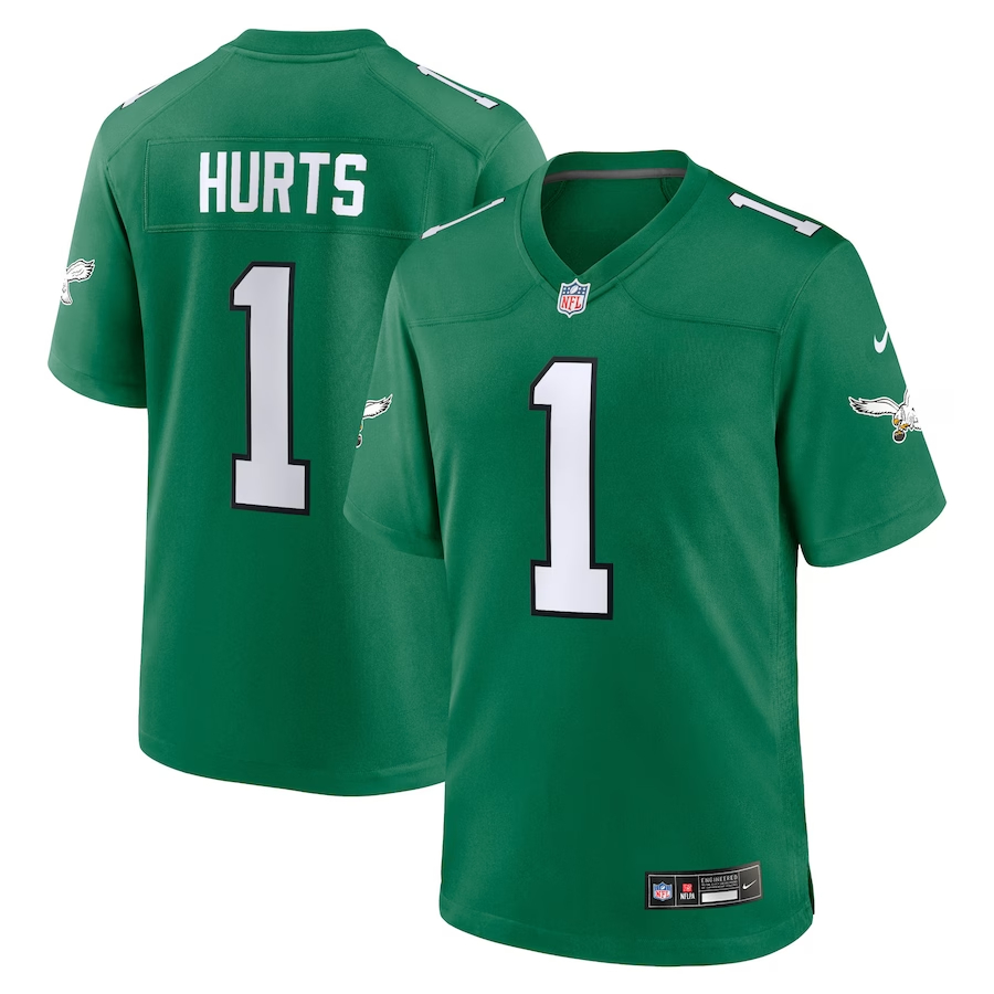 Nike Jalen Hurts Philadelphia Eagles Youth Kelly Green Game Jersey