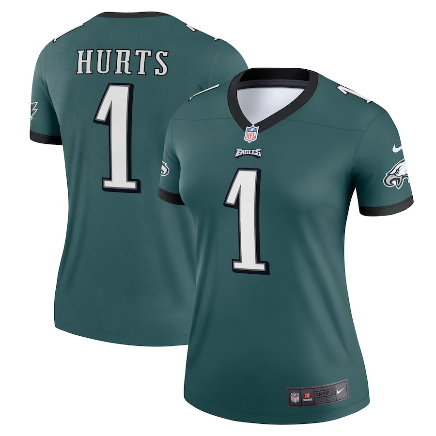 Nike Jalen Hurts Philadelphia Eagles Women's Midnight Green Legend Jersey