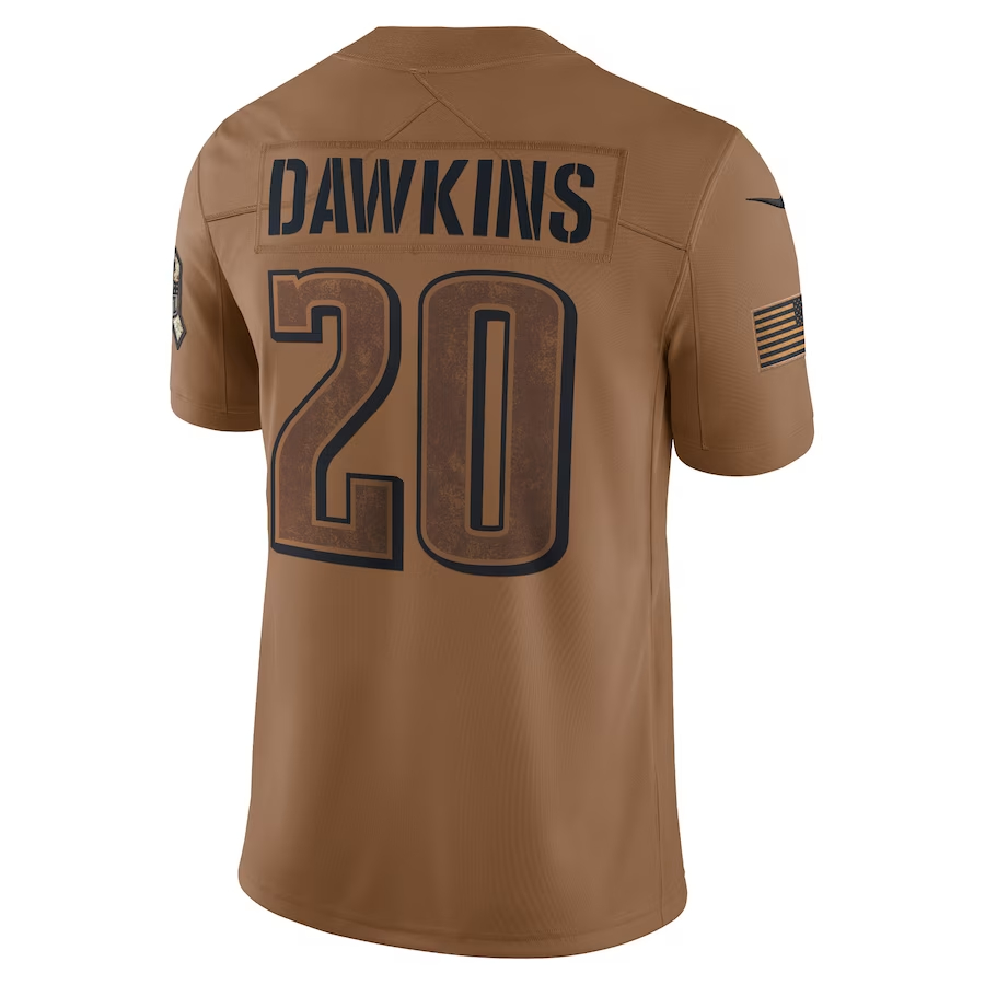 Nike Brian Dawkins Philadelphia Eagles Brown 2023 Salute To Service Retired Player Limited Jersey