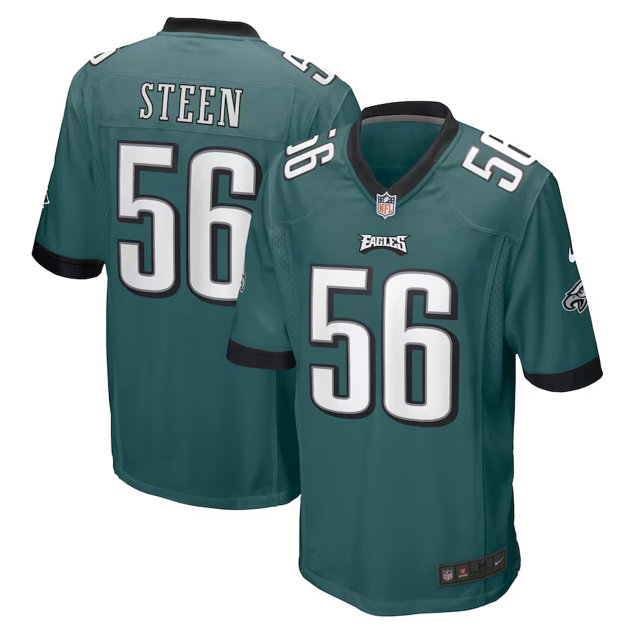 Nike Tyler Steen Philadelphia Eagles Midnight Green Team Game Jersey