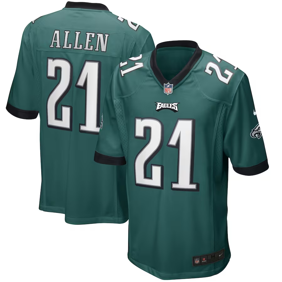 Nike Eric Allen Philadelphia Eagles Midnight Green Game Retired Player Jersey