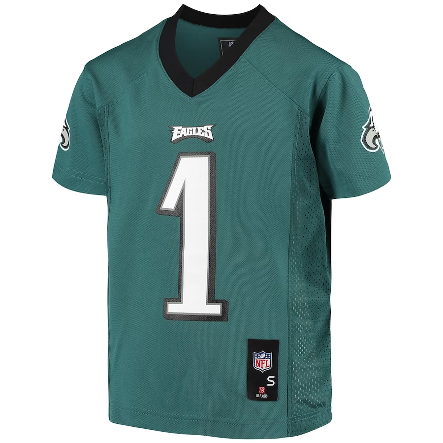 Jalen Hurts Philadelphia Eagles Youth Green Replica Player Jersey