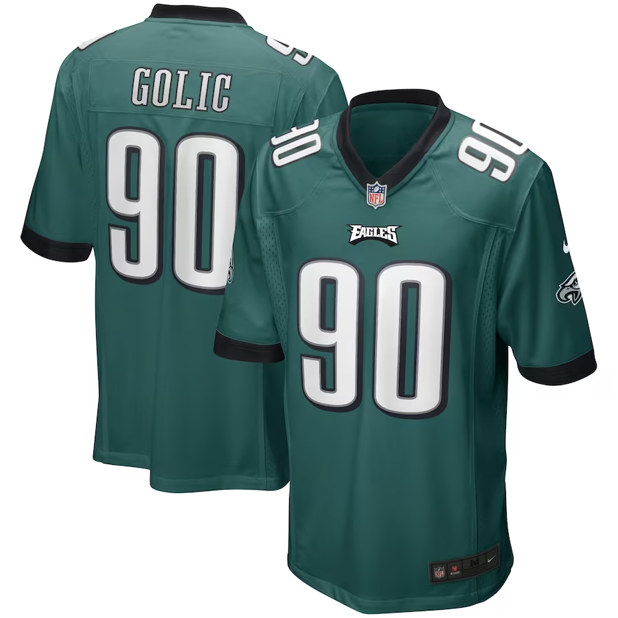 Nike Mike Golic Philadelphia Eagles Midnight Green Game Retired Player Jersey