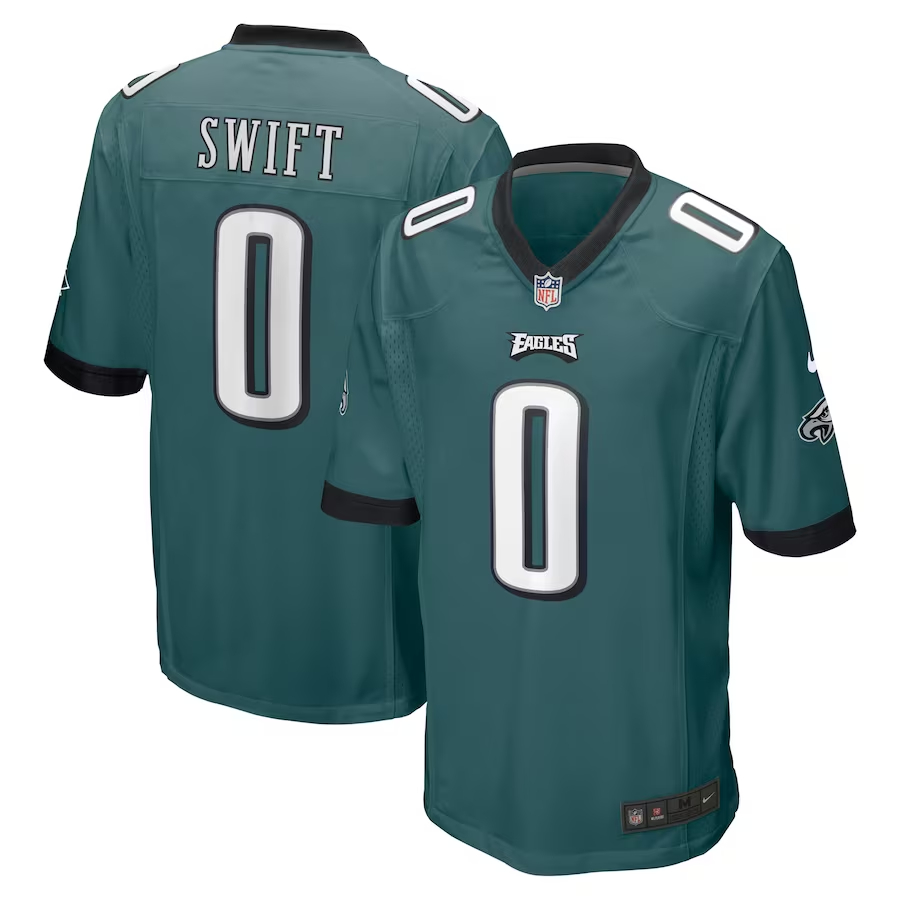 Nike D'Andre Swift Philadelphia Eagles Midnight Green Game Player Jersey