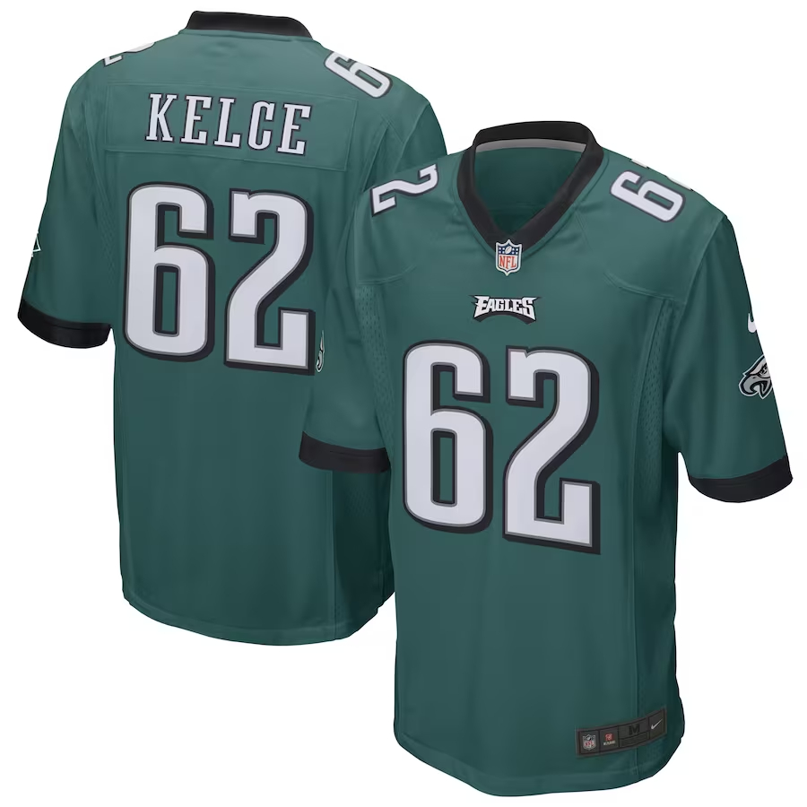Nike Jason Kelce Philadelphia Eagles Midnight Green Game Jersey