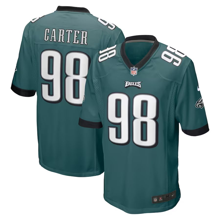 Nike Jalen Carter Philadelphia Eagles Midnight Green 2023 NFL Draft First Round Pick Game Jersey