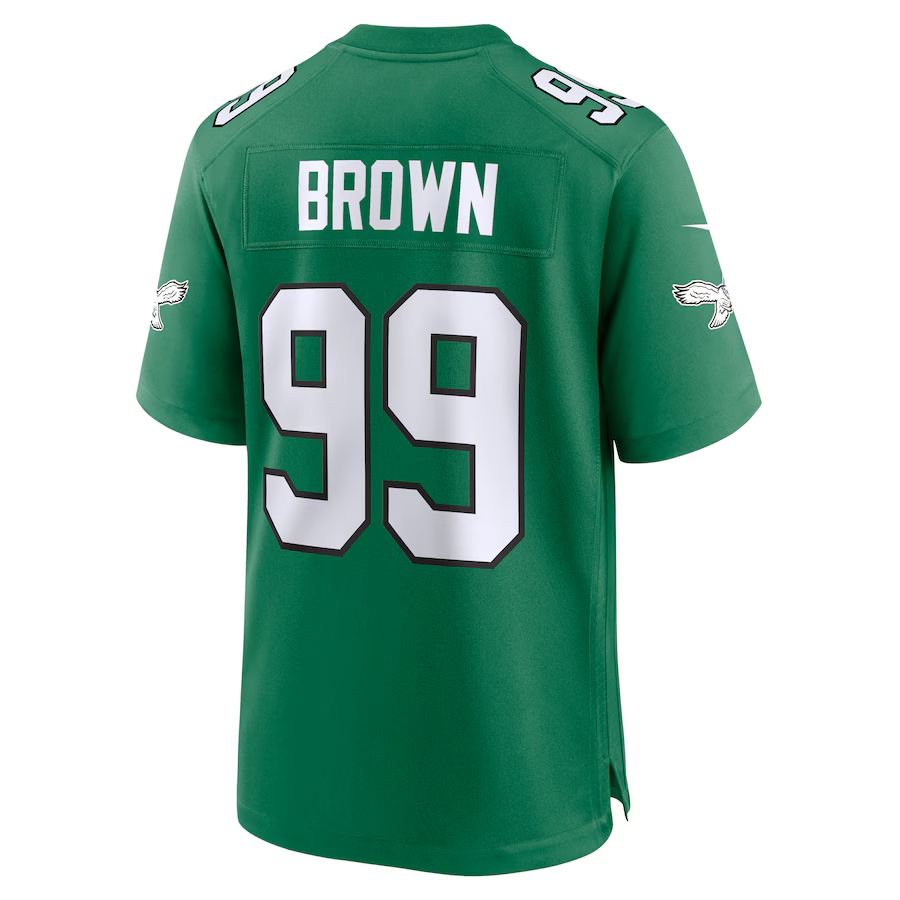 Nike Jerome Brown Philadelphia Eagles Kelly Green Alternate Game Jersey
