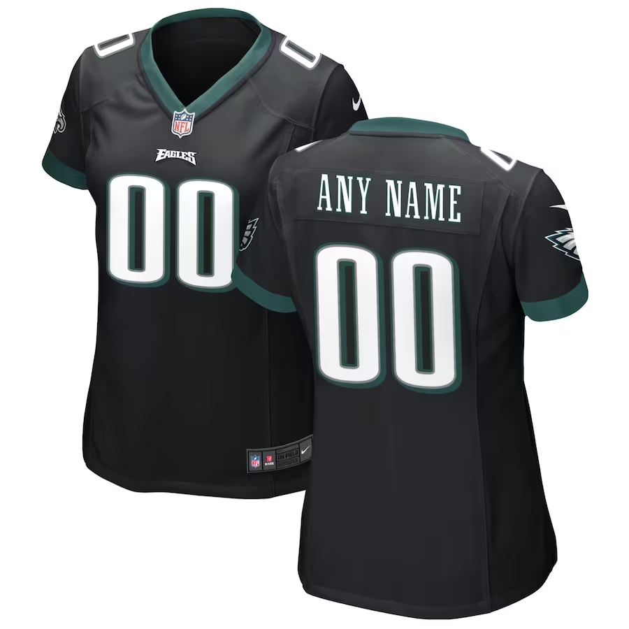 Nike Philadelphia Eagles Women's Black Alternate Custom Game Jersey