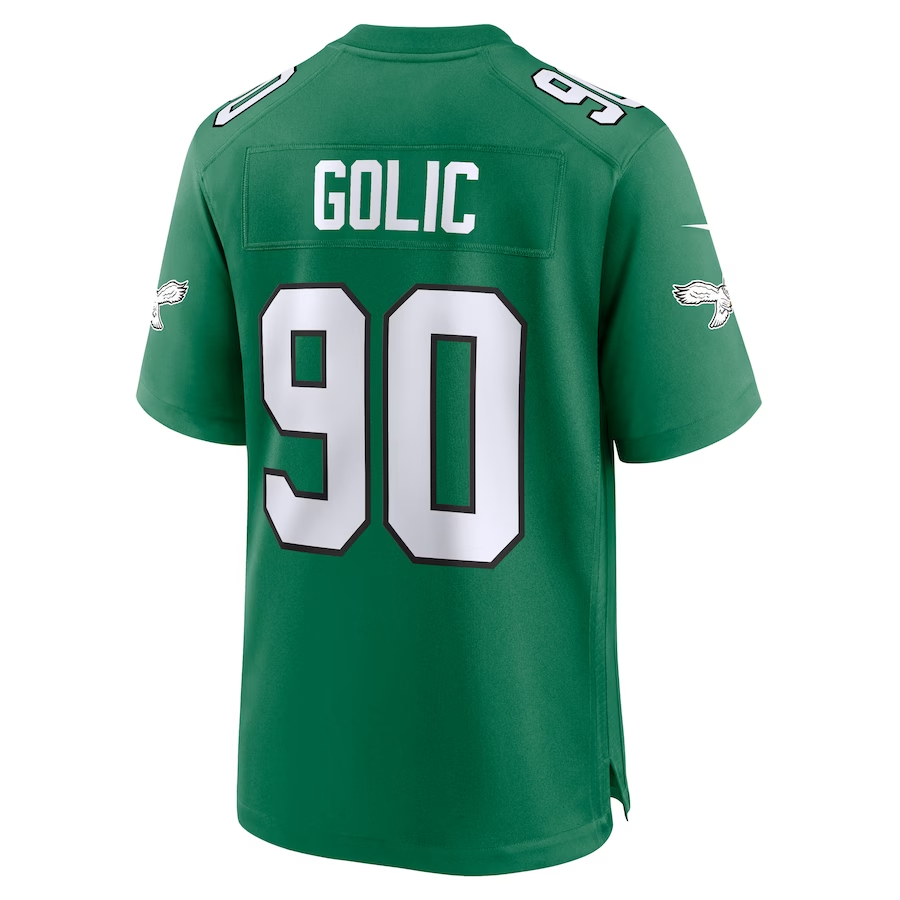 Nike Mike Golic Philadelphia Eagles Kelly Green Alternate Game Jersey