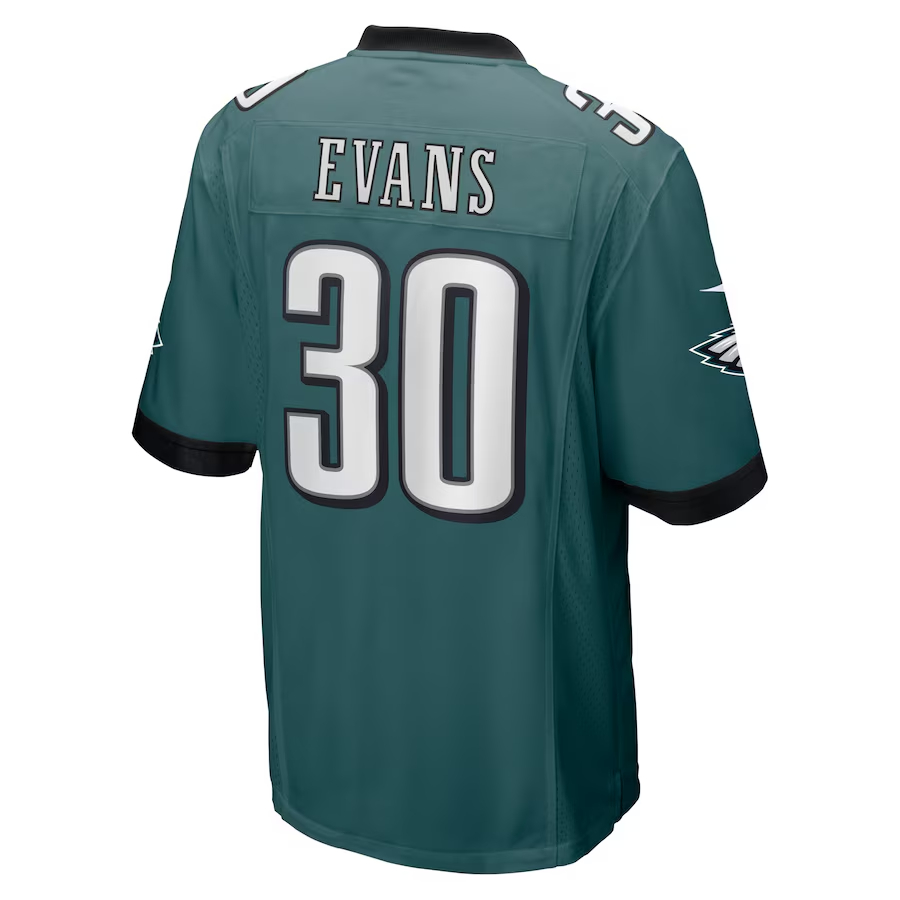 Nike Justin Evans Philadelphia Eagles Midnight Green Game Player Jersey