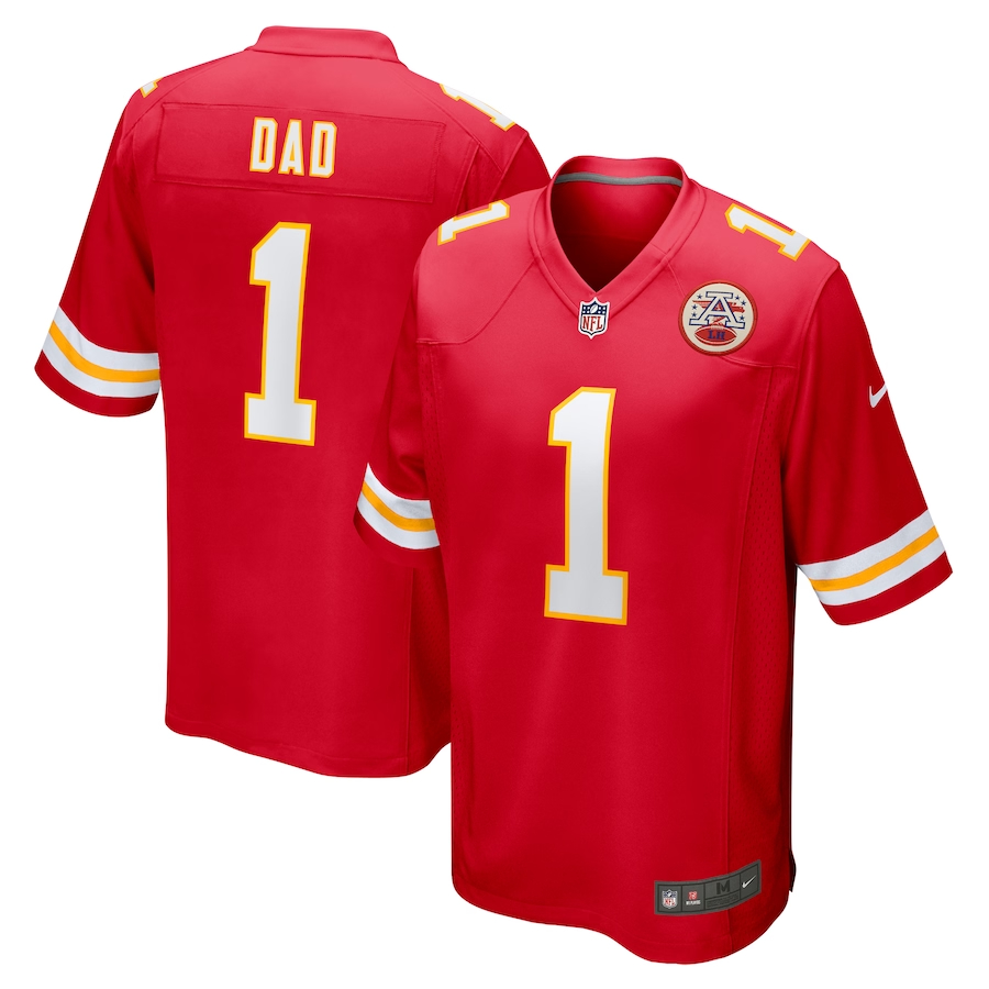 Nike Number 1 Dad Kansas City Chiefs Red Game Jersey