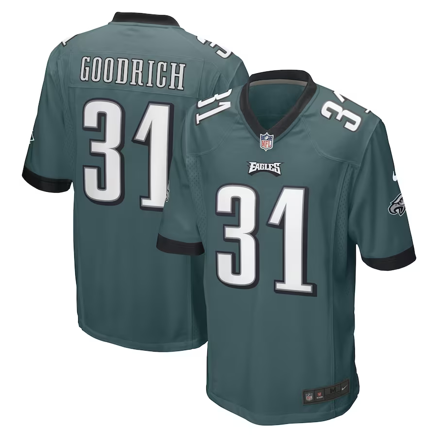 Nike Mario Goodrich Philadelphia Eagles Midnight Green Game Player Jersey