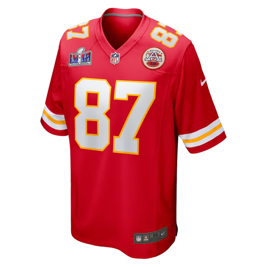 Nike Travis Kelce Kansas City Chiefs Red Super Bowl LVIII Game Jersey