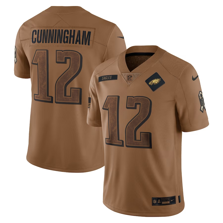 Nike Randall Cunningham Philadelphia Eagles Brown 2023 Salute To Service Retired Player Limited Jersey