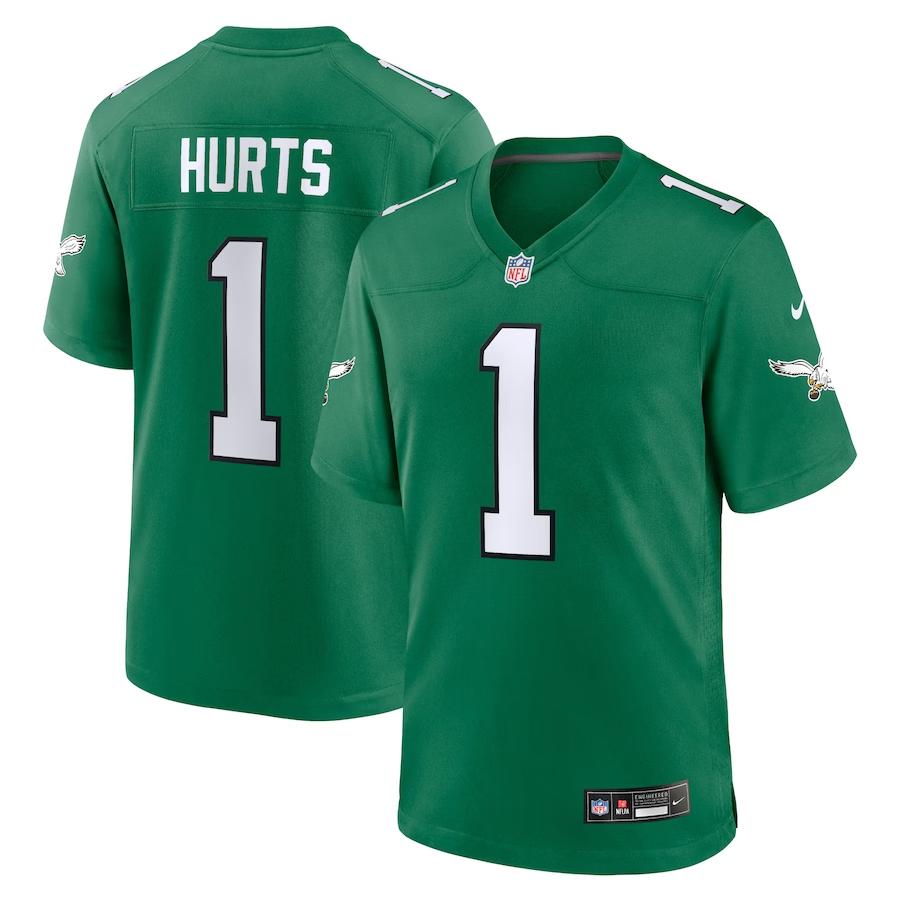Nike Jalen Hurts Philadelphia Eagles Kelly Green Alternate Game Play