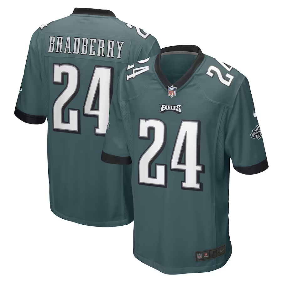 Nike James Bradberry Philadelphia Eagles Midnight Green Game Player Jersey