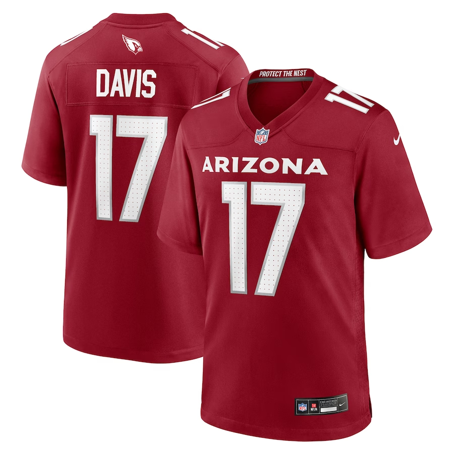 Nike Kaden Davis Arizona Cardinals Cardinal Team Game Jersey