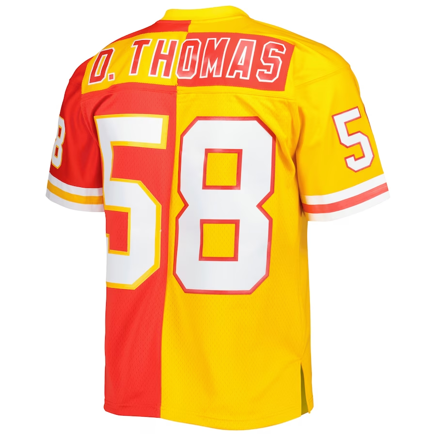 Mitchell & Ness Derrick Thomas Kansas City Chiefs Red_Gold 1994 Split Legacy Replica Jersey