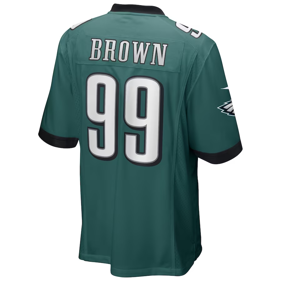Nike Jerome Brown Philadelphia Eagles Midnight Green Game Retired Player Jersey